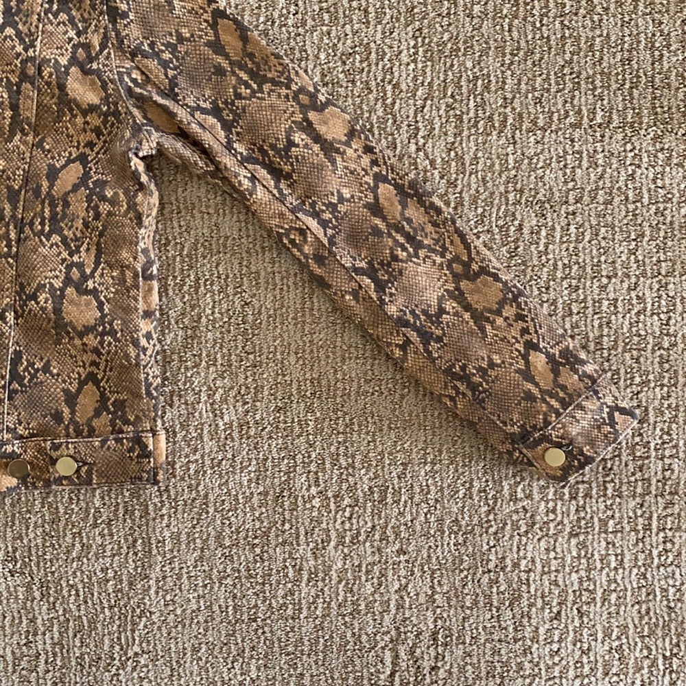 Frame Le Vintage Coated Python Print Denim Jacket - image 7